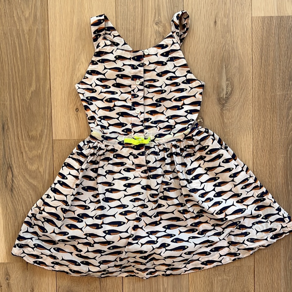Crewcuts fish dress open back w pockets size 5